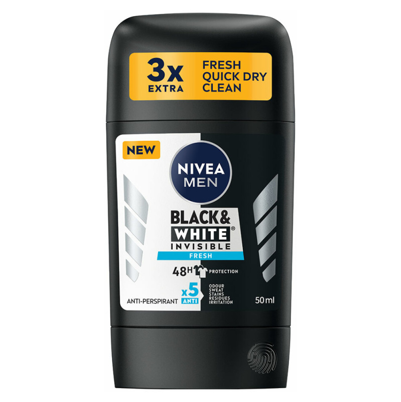 NIVEA MEN Black & White Invisible Fresh tuhý antiperspirant pro muže 50 ml