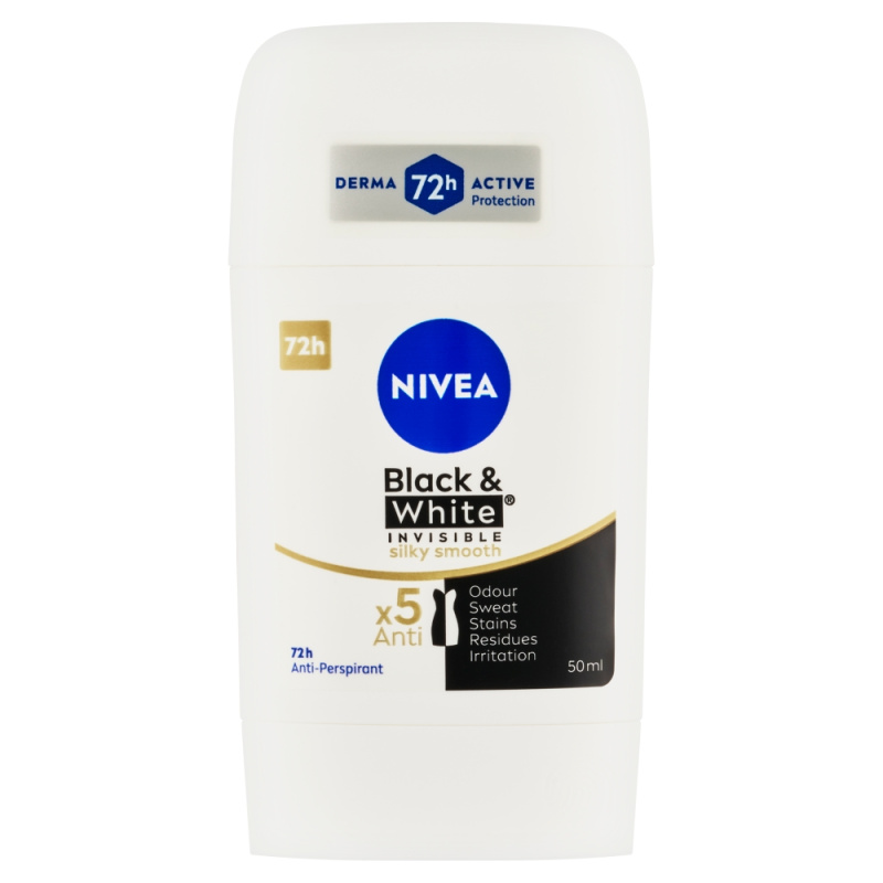 NIVEA Black & White Invisible Silky Smooth tuhý antiperspirant 50 ml