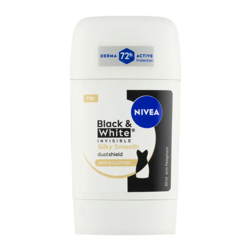 NIVEA Black & White Invisible Silky Smooth tuhý antiperspirant 50 ml