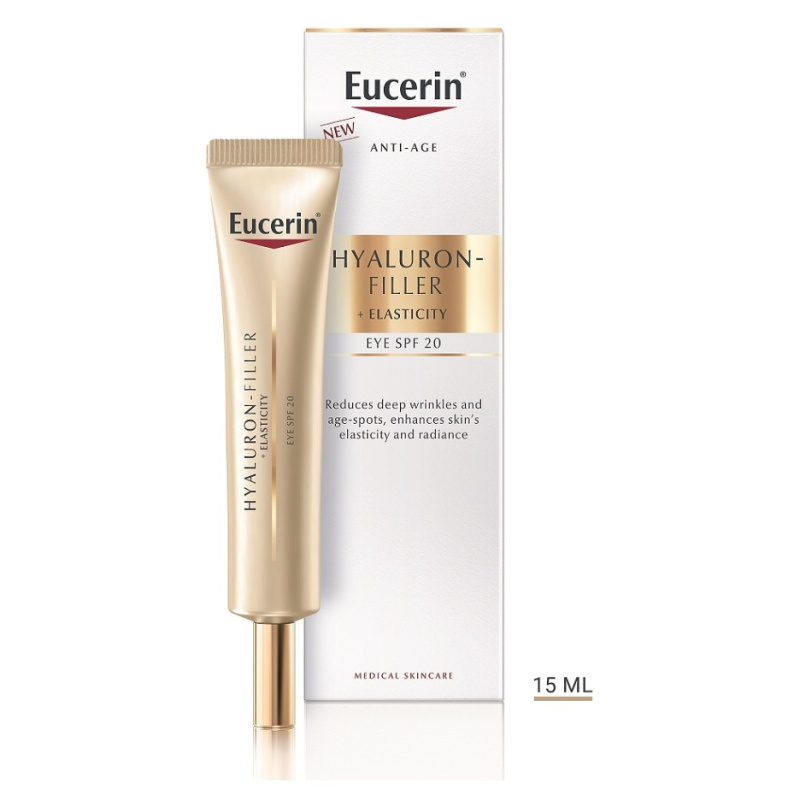Eucerin Hyaluron-Filler + Elasticity vyplňující oční krém pro korekci vrásek SPF 20 15 ml