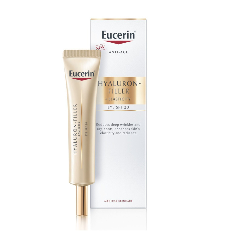 Eucerin Hyaluron-Filler + Elasticity vyplňující oční krém pro korekci vrásek SPF 20 15 ml