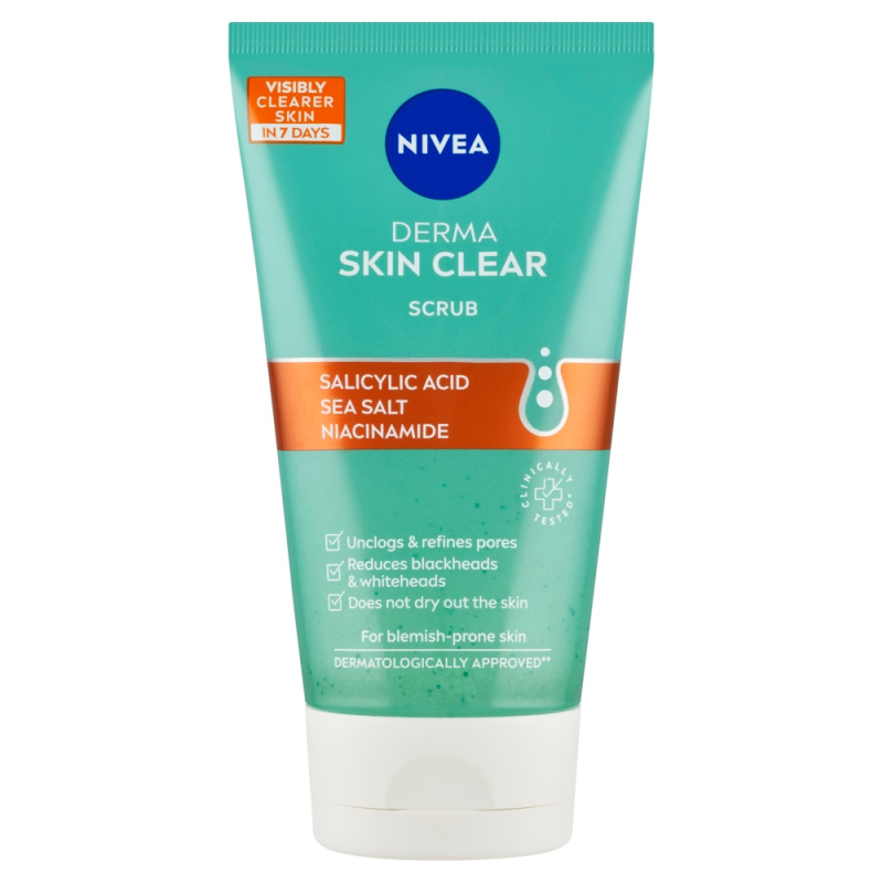 NIVEA Derma Skin Clear čisticí pleťový peeling 150 ml