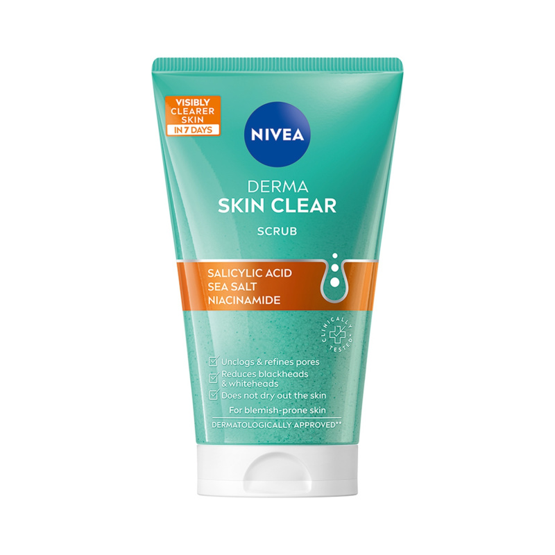 NIVEA Derma Skin Clear čisticí pleťový peeling 150 ml