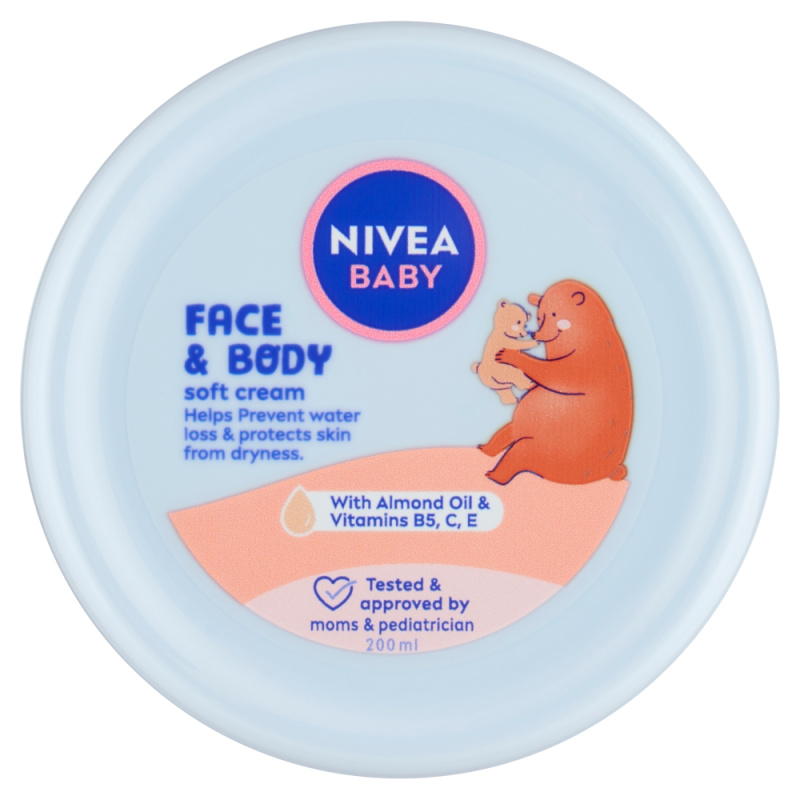 NIVEA BABY Soft hydratační krém na obličej a tělo 200 ml