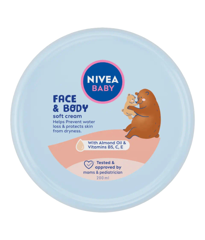 NIVEA BABY Soft hydratační krém na obličej a tělo 200 ml