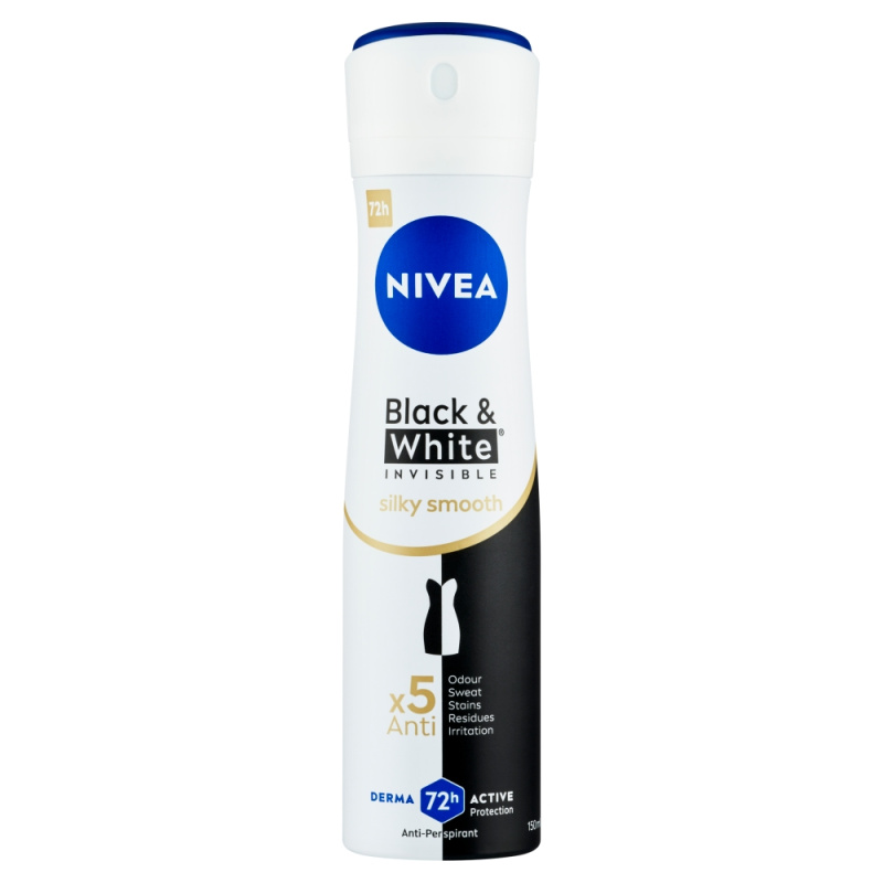 Nivea Invisible Black & White Silky Smooth kuličkový antiperspirant pro ženy 50 ml