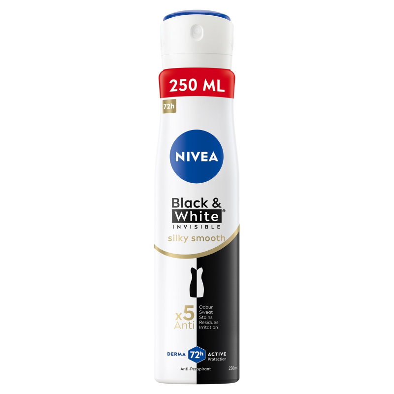 NIVEA Sprej AP B&W Invisible SilkySmooth 250 ml