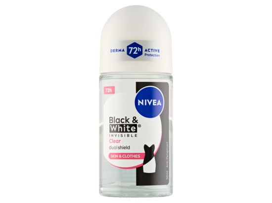 Nivea Invisible Black & White Clear kuličkový antiperspirant pro ženy 50 ml