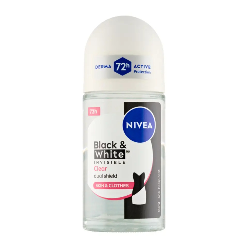 Nivea Invisible Black & White Clear kuličkový antiperspirant pro ženy 50 ml