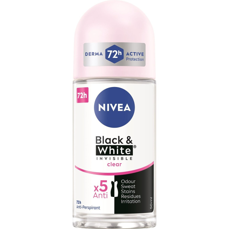 Nivea Invisible Black & White Clear kuličkový antiperspirant pro ženy 50 ml