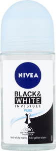 NIVEA Invisible Black & White Pure antiperspirant roll-on 48h 50 ml
