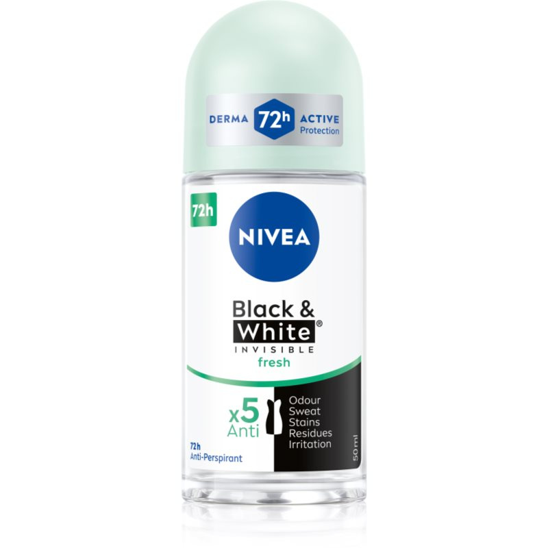 NIVEA Black & White Invisible Fresh antiperspirant proti bílým a žlutým skvrnám 50 ml