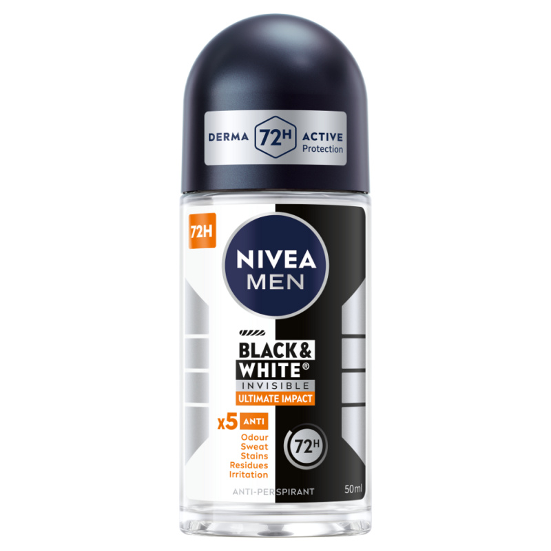Nivea Men Invisible Black & White kuličkový antiperspirant pro muže 50 ml