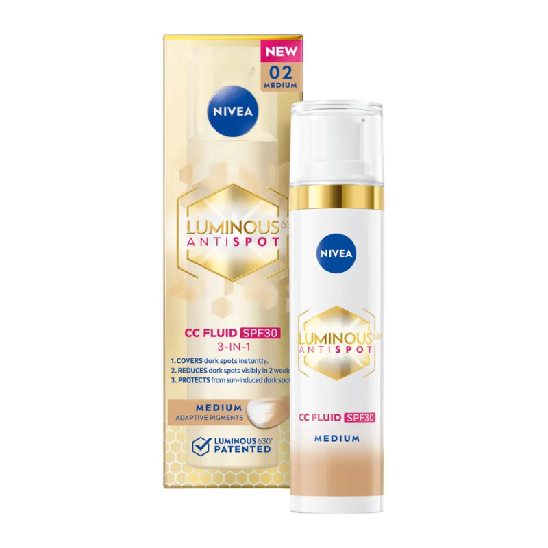 NIVEA Luminous 630 Anti Spot rozjasňující CC krém SPF 30 odstín Medium 40 ml