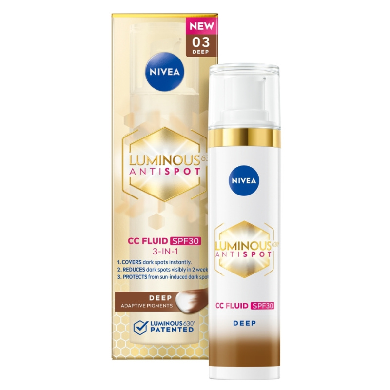 NIVEA Luminous 630 Anti Spot rozjasňující CC krém SPF 30 odstín Deep 40 ml