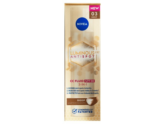 NIVEA Luminous 630 Anti Spot rozjasňující CC krém SPF 30 odstín Deep 40 ml