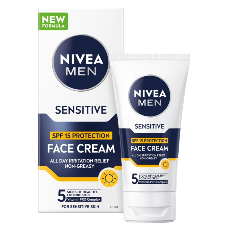 NIVEA MEN Sensitive ochranný krém pro muže SPF 15 75 ml