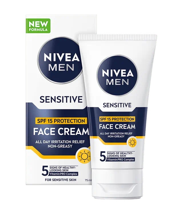 NIVEA MEN Sensitive ochranný krém pro muže SPF 15 75 ml