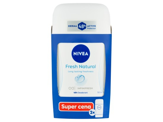 Nivea tuhý deo (2x50ml/bal) Fresh Natur