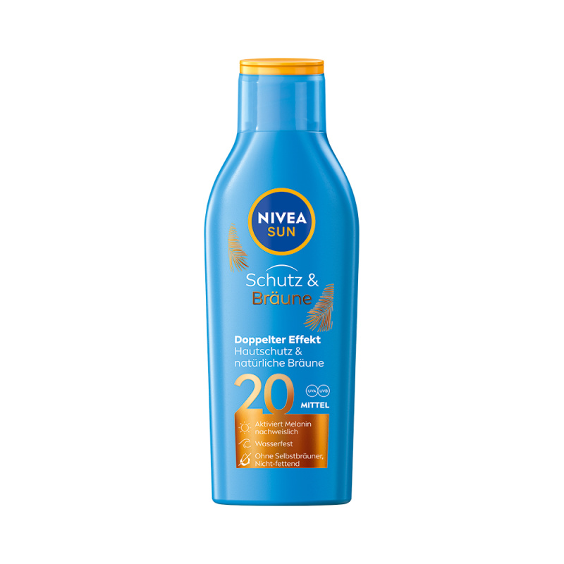NIVEA SUN Protect & Bronze mléko na opalování podporující zhnědnutí SPF 20 200 ml