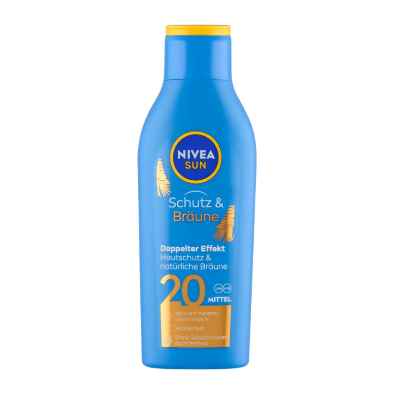 NIVEA SUN Protect & Bronze mléko na opalování podporující zhnědnutí SPF 20 200 ml