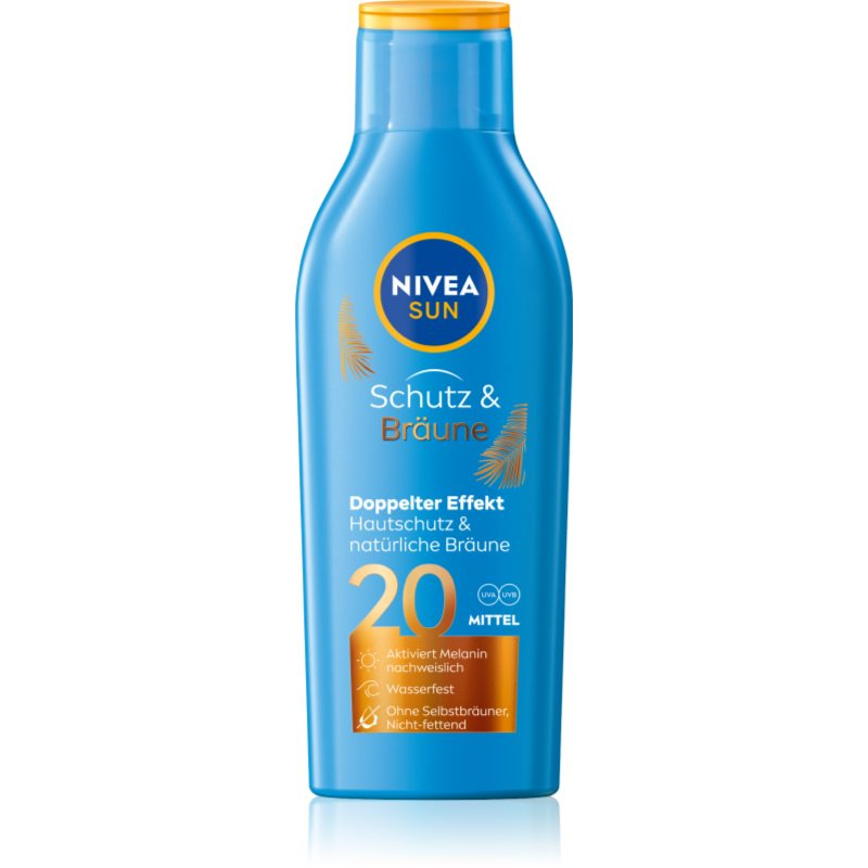NIVEA SUN Protect & Bronze mléko na opalování podporující zhnědnutí SPF 20 200 ml
