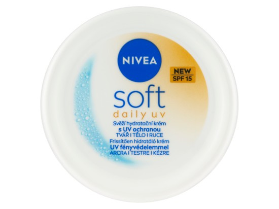 NIVEA Soft Daily UV hydratační ochranný krém na tělo a obličej SPF 15 100 ml