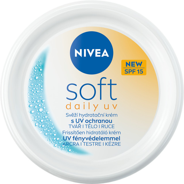 NIVEA Soft Daily UV hydratační ochranný krém na tělo a obličej SPF 15 100 ml