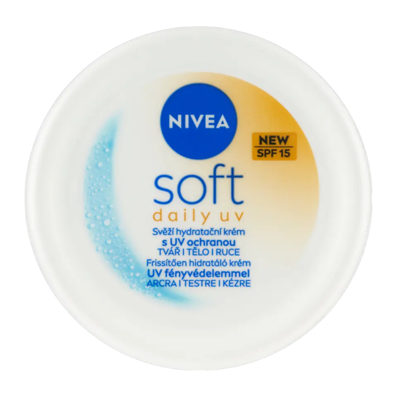 NIVEA Soft Daily UV hydratační ochranný krém na tělo a obličej SPF 15 100 ml