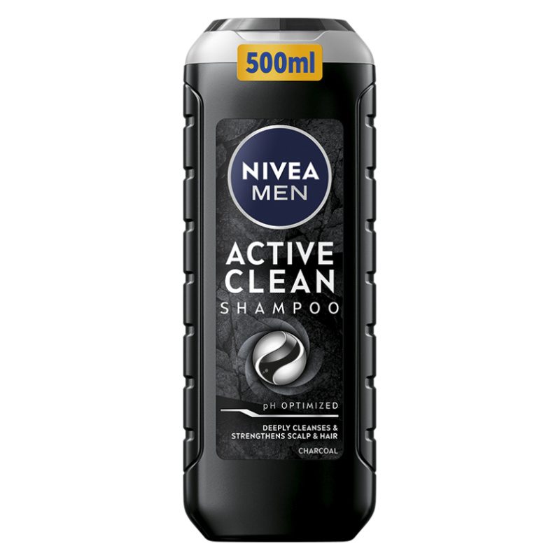 NIVEA MEN Active Clean hloubkově čisticí šampon s aktivním uhlím 500 ml