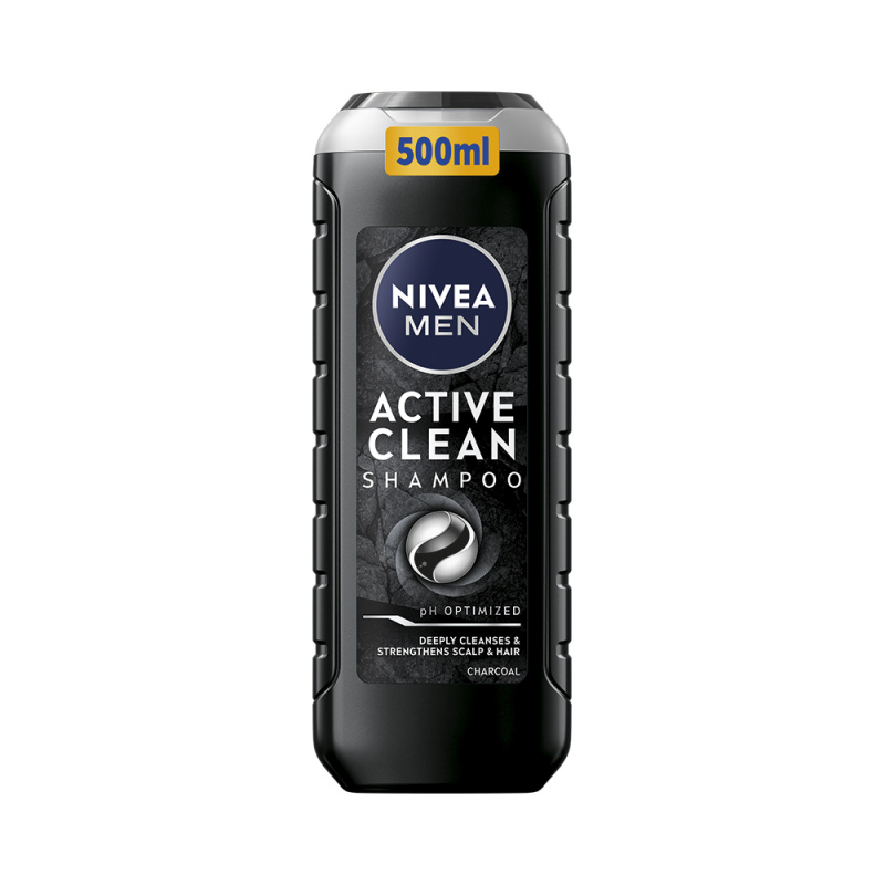 NIVEA MEN Active Clean hloubkově čisticí šampon s aktivním uhlím 500 ml