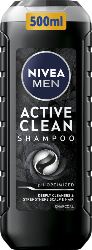 NIVEA MEN Active Clean hloubkově čisticí šampon s aktivním uhlím 500 ml