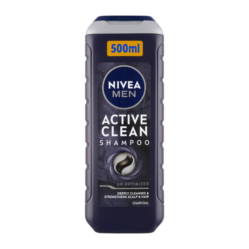 NIVEA MEN Active Clean hloubkově čisticí šampon s aktivním uhlím 500 ml