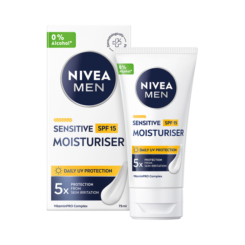 Nivea Men Sensitive ochranný pleťový krém, OF 15, 75 ml