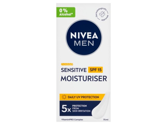 Nivea Men Sensitive ochranný pleťový krém, OF 15, 75 ml