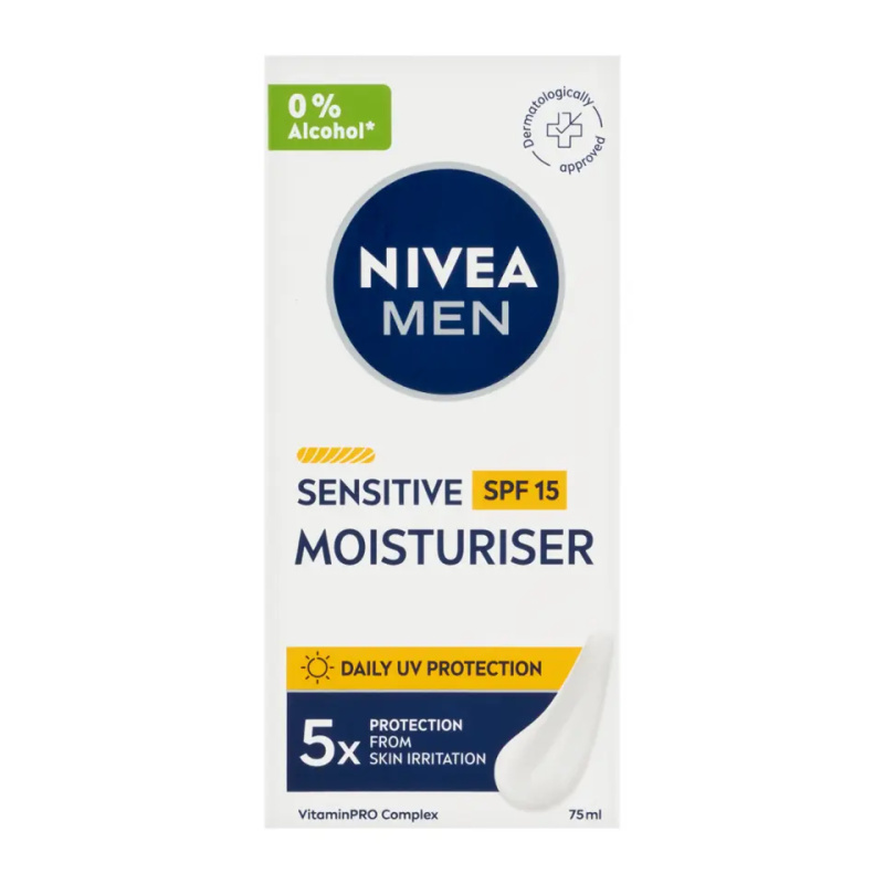 Nivea Men Sensitive ochranný pleťový krém, OF 15, 75 ml
