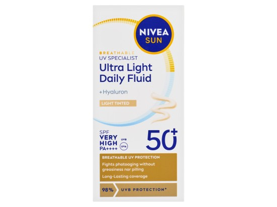 NIVEA SUN Ultra Light lehký tónovací fluid SPF 50+ odstín Light 40 ml