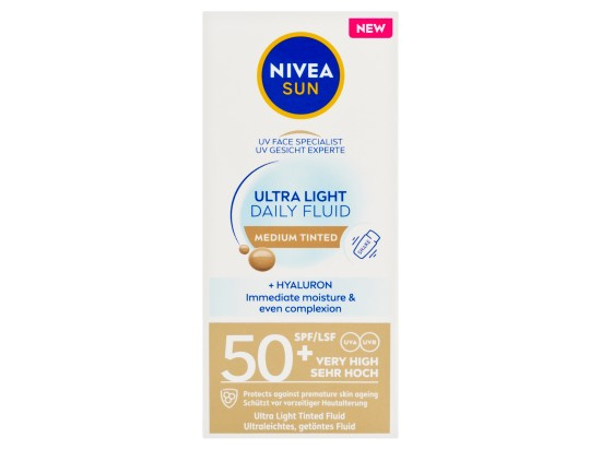 NIVEA SUN Ultra Light lehký tónovací fluid SPF 50+ odstín Medium 40 ml