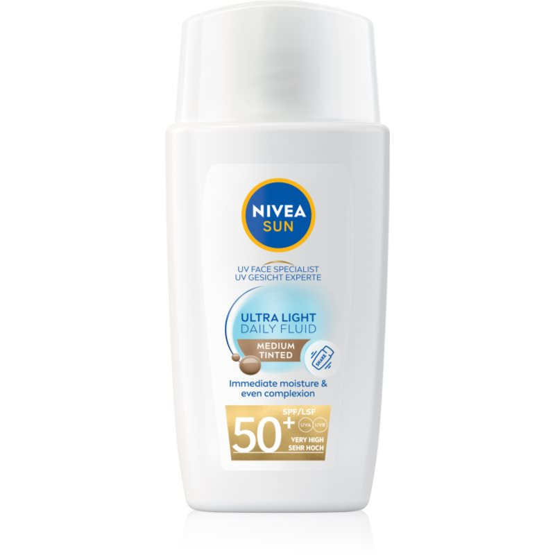 NIVEA SUN Ultra Light lehký tónovací fluid SPF 50+ odstín Medium 40 ml