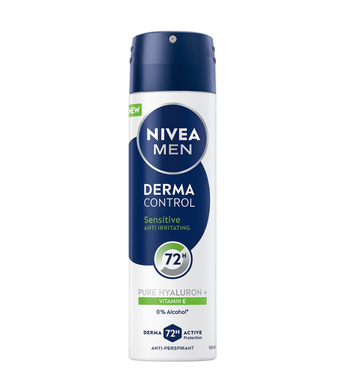 NIVEA MEN Derma Control Sensitive antiperspirant ve spreji pro citlivou pokožku 150 ml