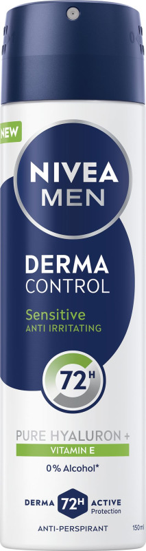 NIVEA MEN Derma Control Sensitive antiperspirant ve spreji pro citlivou pokožku 150 ml