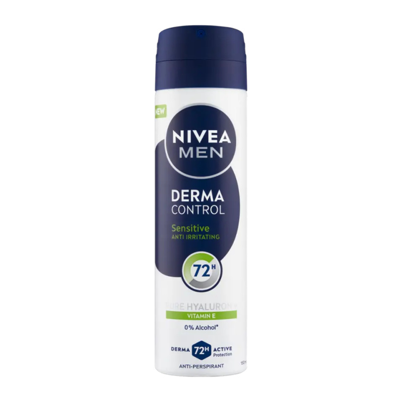 NIVEA MEN Derma Control Sensitive antiperspirant ve spreji pro citlivou pokožku 150 ml