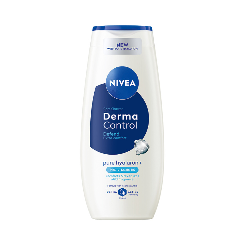 NIVEA Derma Control Defend pečující sprchový gel s kyselinou hyaluronovou 250 ml