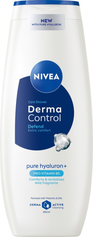 NIVEA Derma Control Defend pečující sprchový gel s kyselinou hyaluronovou 500 ml