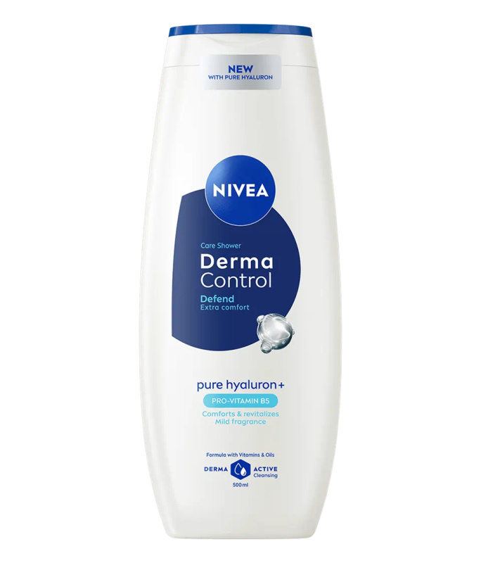 NIVEA Derma Control Defend pečující sprchový gel s kyselinou hyaluronovou 500 ml