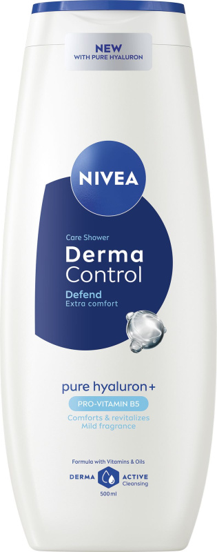 NIVEA Derma Control Defend pečující sprchový gel s kyselinou hyaluronovou 500 ml