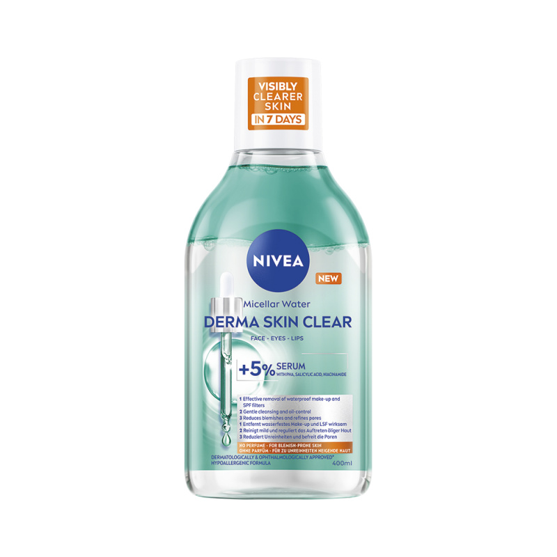 NIVEA Derma Skin Clear čisticí micelární voda proti nedokonalostem pleti 400 ml