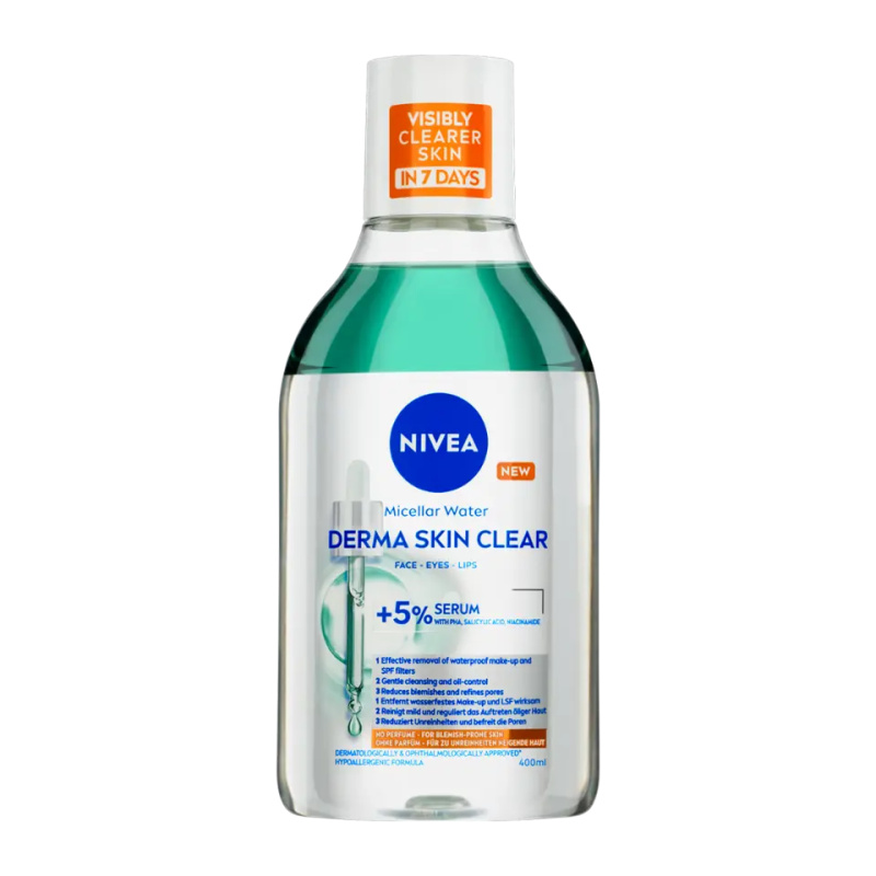 NIVEA Derma Skin Clear čisticí micelární voda proti nedokonalostem pleti 400 ml