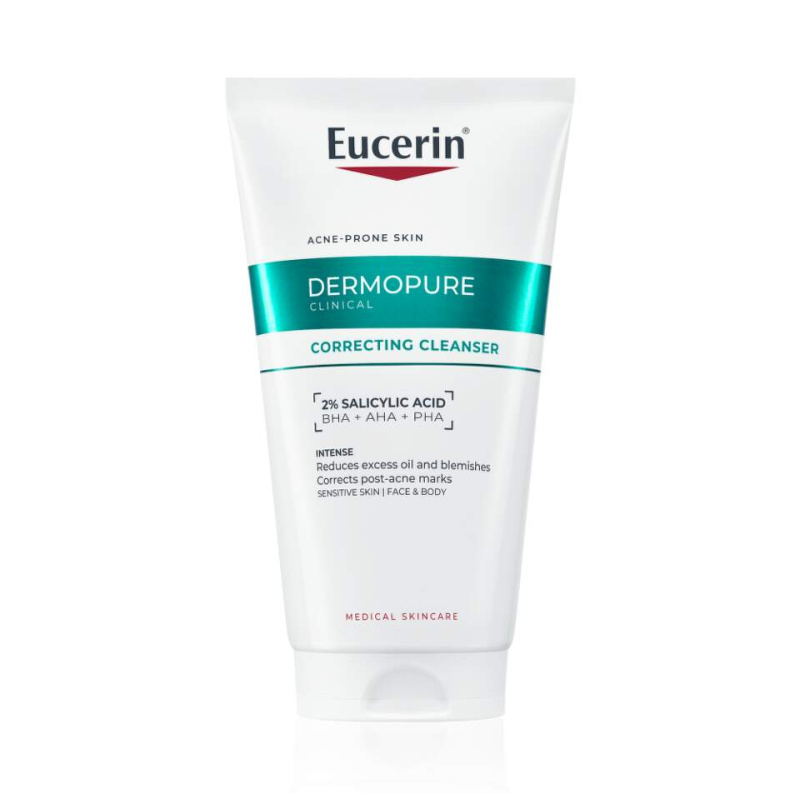 Eucerin DermoPure Clinical Correcting Cleanser exfoliační čisticí gel na obličej a tělo 150 ml