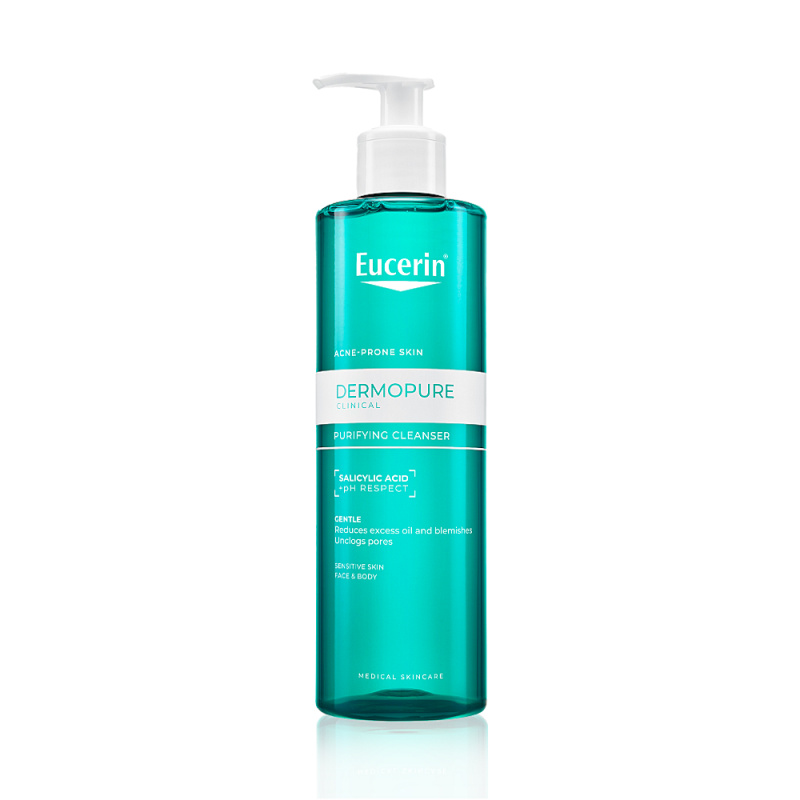 Eucerin DermoPure Clinical Purifying Cleanser hloubkově čisticí gel pro mastnou pleť se sklonem k akné 400 ml